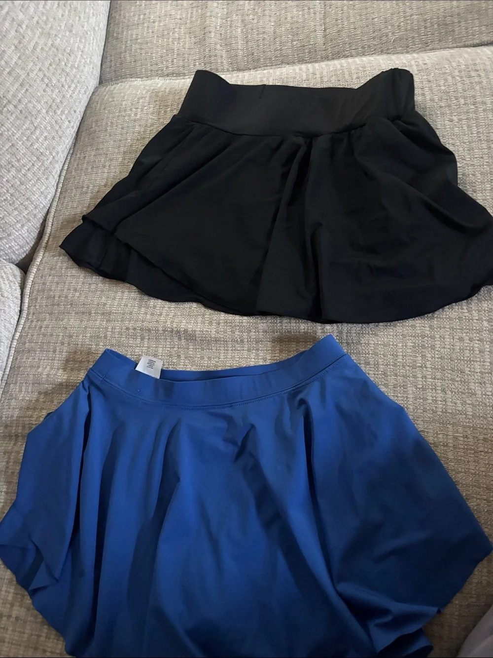 DSG Black and Royal Blue Layered Athletic Skirts